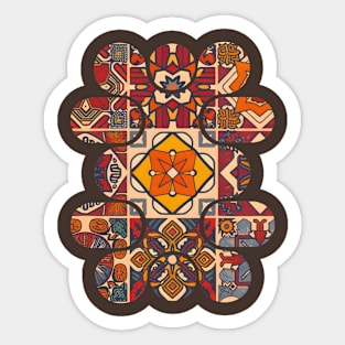 Abstract organic shape with moroccan tile pattern Sticker